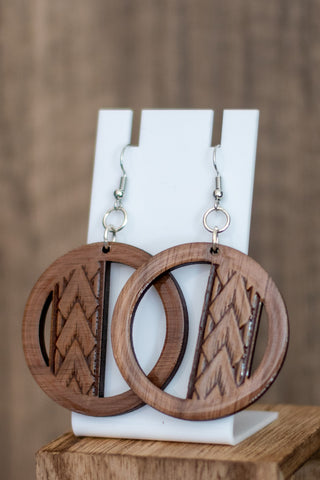 055ERWD - Round Wood Earring