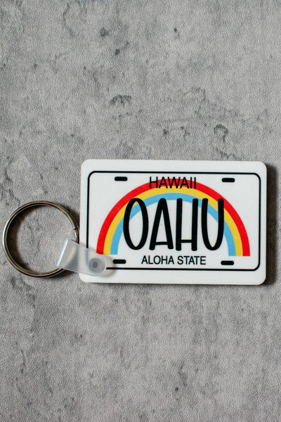 Aloha State License Plate Keychains