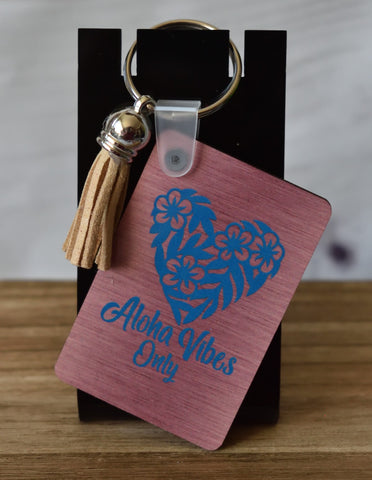 KC146 - Aloha Vibes Heart Keychain